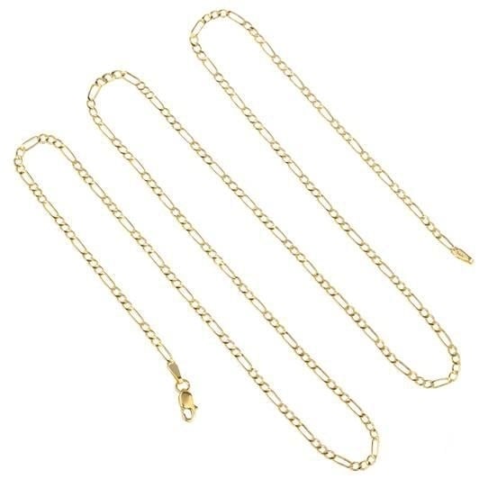 10K Solid Yellow Gold Figaro Necklace Chain Image 1