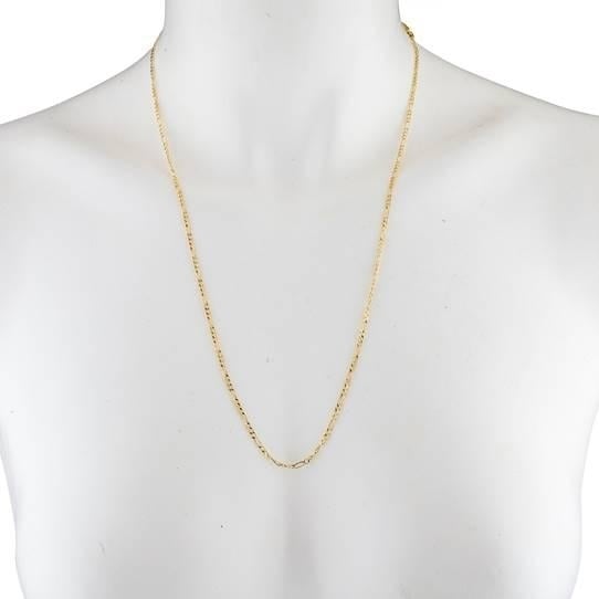 10K Solid Yellow Gold Figaro Necklace Chain Image 2