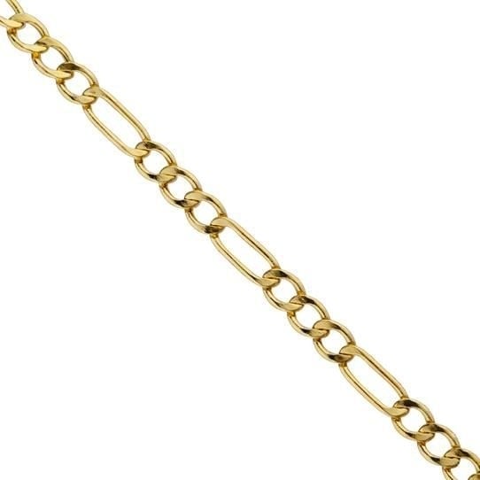 10K Solid Yellow Gold Figaro Necklace Chain Image 3