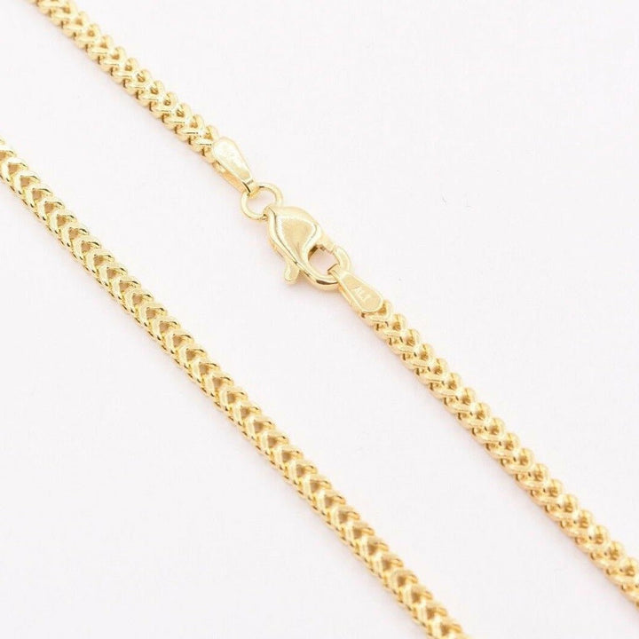 10K Yellow Gold 2MM Wheat Franco Box Chain Pendant Necklace Image 2