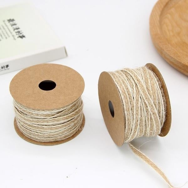 10M/Roll Width 0.5cm Jute Burlap Rolls Hessian Ribbon With Lace Vintage Rustic Wedding Decoration Image 1