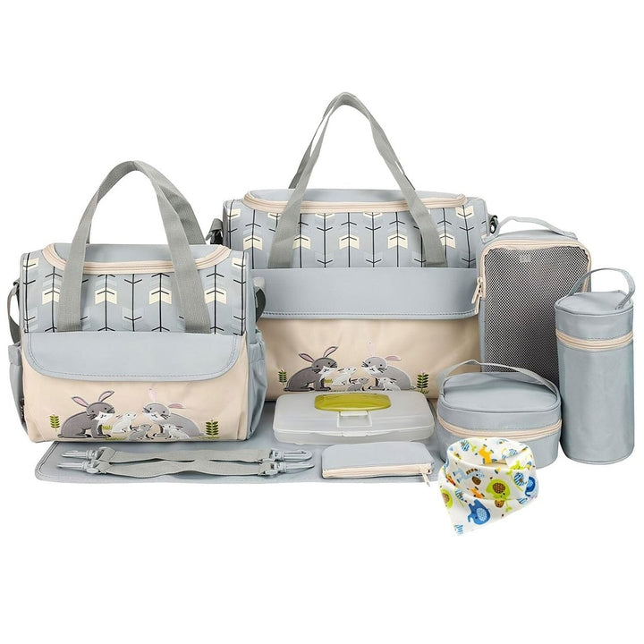 11-Piece Set: Multifunctional Diaper Handbags with Food Bag Image 2