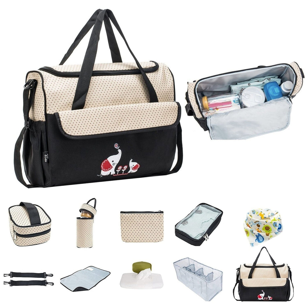 11-Piece Set: Multifunctional Diaper Handbags with Food Bag Image 4