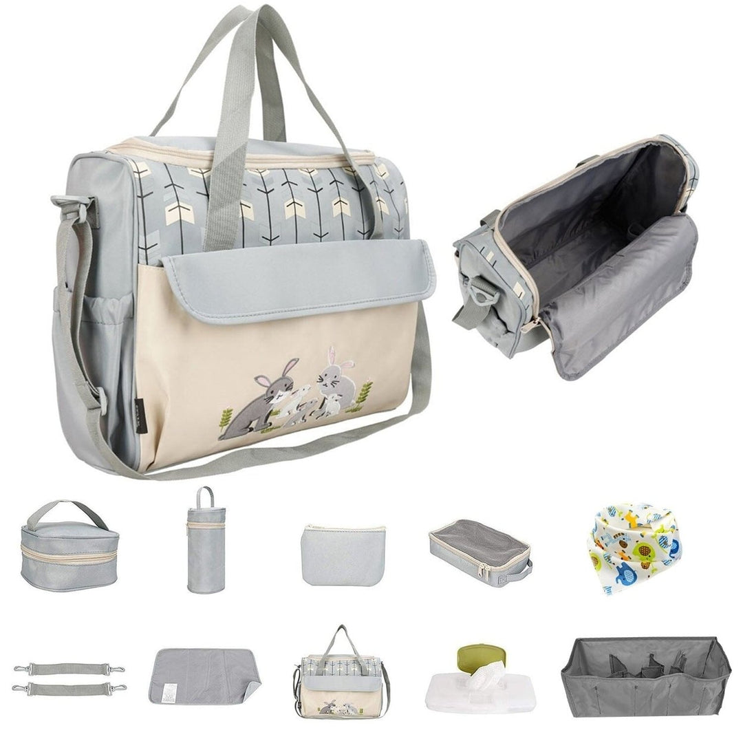 11-Piece Set: Multifunctional Diaper Handbags with Food Bag Image 6