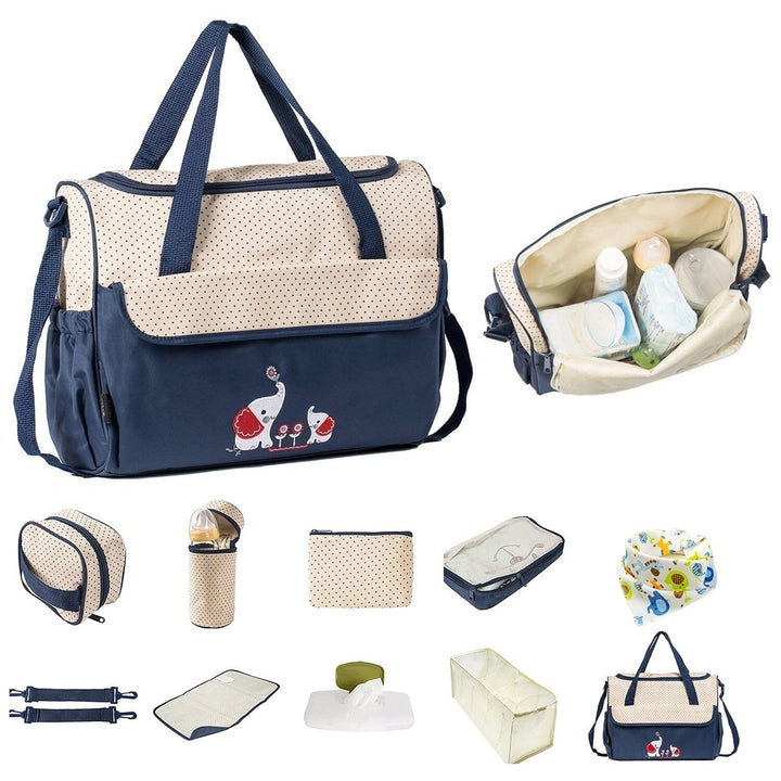 11-Piece Set: Multifunctional Diaper Handbags with Food Bag Image 8