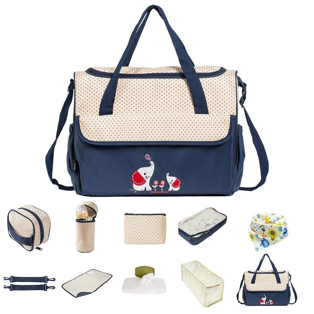 11-Piece Set: Multifunctional Diaper Handbags with Food Bag Image 9