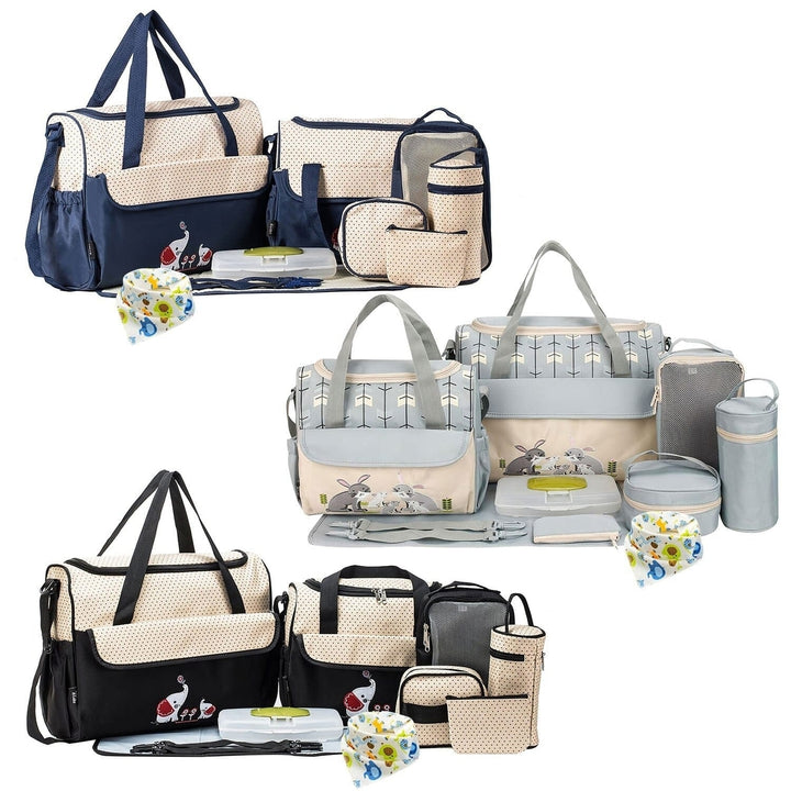 11-Piece Set: Multifunctional Diaper Handbags with Food Bag Image 10