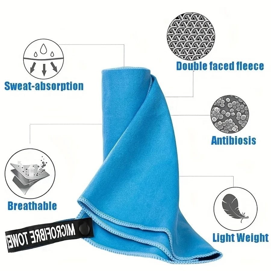 1-Pack Microfiber Travel Towel  Quick Dry Super Absorbent Compact and Lightweight Towel for Beach Gym Pool Bath and Image 3