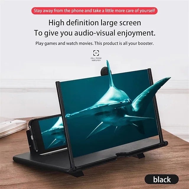 12 inch 3D Mobile Phone Screen Magnifier HD Video Amplifier with Foldable Holder Image 8