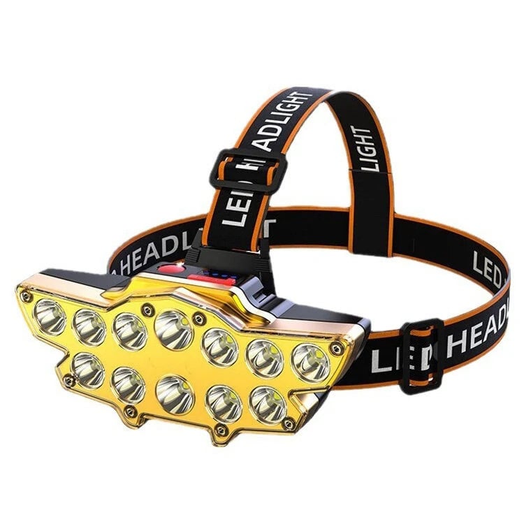 12 x P90 LED Headlamp USB Rechargeable Long Shoot 4 Modes Image 2