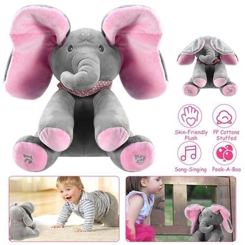 12-Inch Stuffed Plush Elephant Doll Image 1