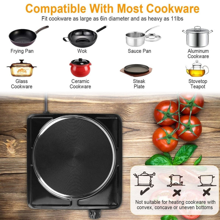 1500W Portable Heating Hot Plate Stove Countertop with Non Slip Rubber Image 12