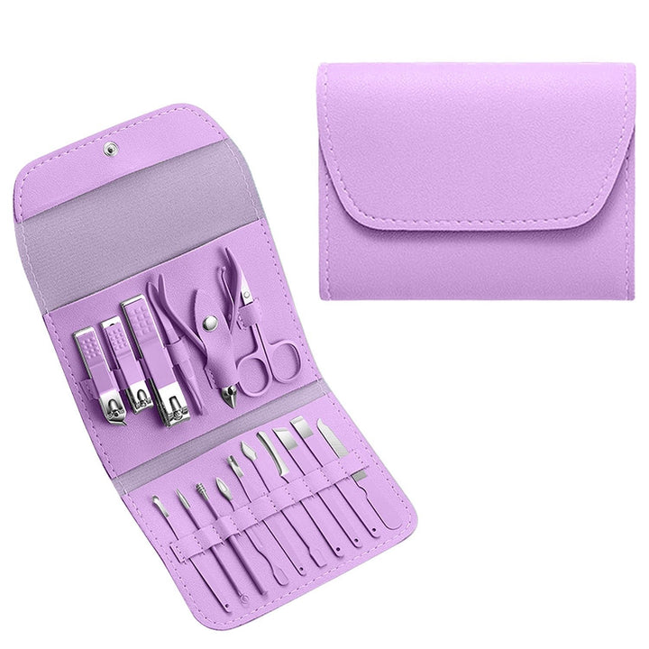 16-Piece: Stainless Steel Professional Manicure Pedicure Facial Set Grooming Kit with Leather Case Image 7