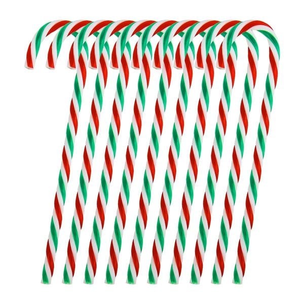 10-Piece: Plastic Candy Cane Ornaments Image 2