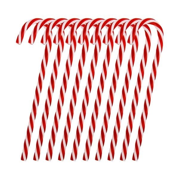 10-Piece: Plastic Candy Cane Ornaments Image 3