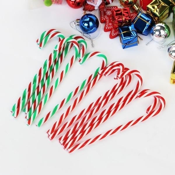 10-Piece: Plastic Candy Cane Ornaments Image 7