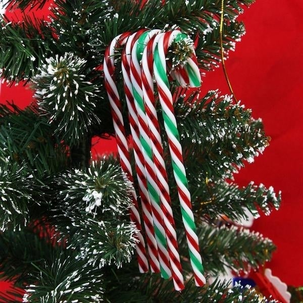 10-Piece: Plastic Candy Cane Ornaments Image 8