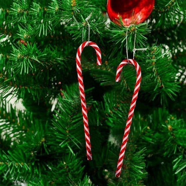 10-Piece: Plastic Candy Cane Ornaments Image 9