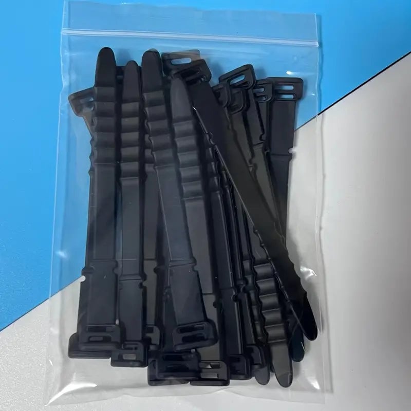 10-Pieces: 4.5 Inch Reusable Wire Ties Cord Organizer Straps Elastic Silicone Cord Organizer Image 2