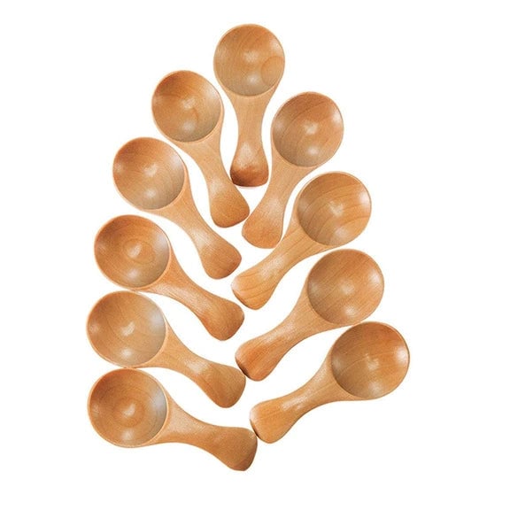 10-Pieces: Mini Wooden Spoons Image 1