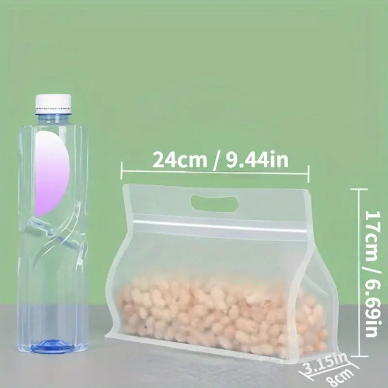 10-Pieces: Reusable Silicone Leakproof Food Storage Bags Image 1