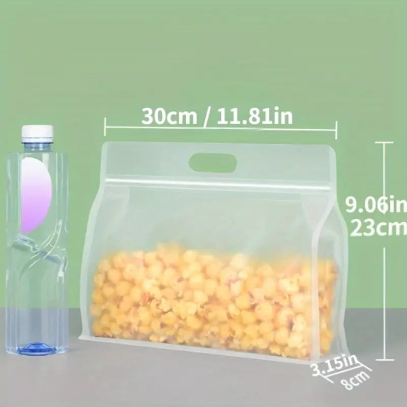 10-Pieces: Reusable Silicone Leakproof Food Storage Bags Image 1