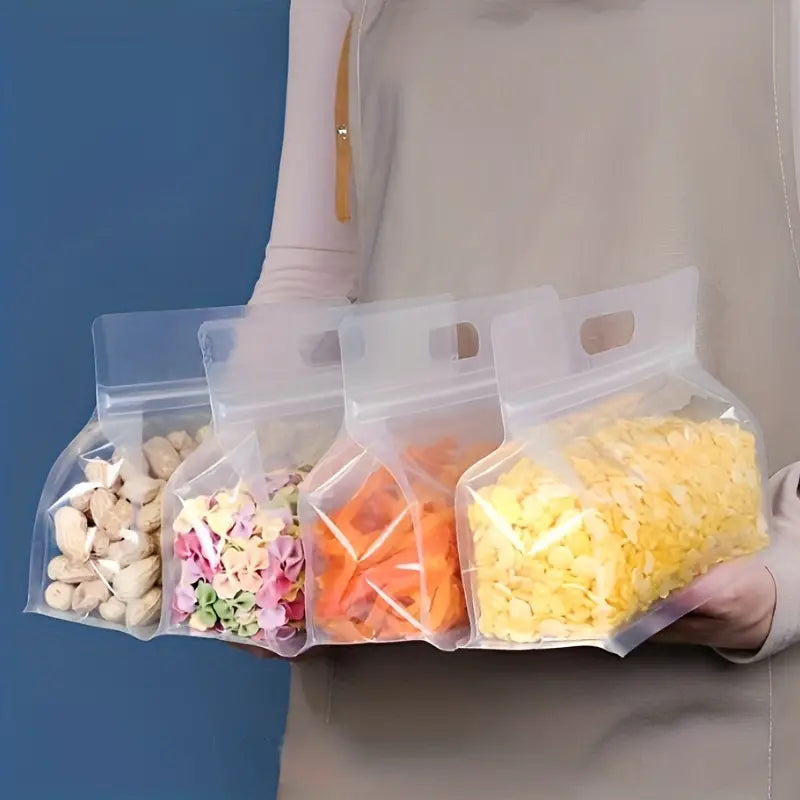 10-Pieces: Reusable Silicone Leakproof Food Storage Bags Image 7