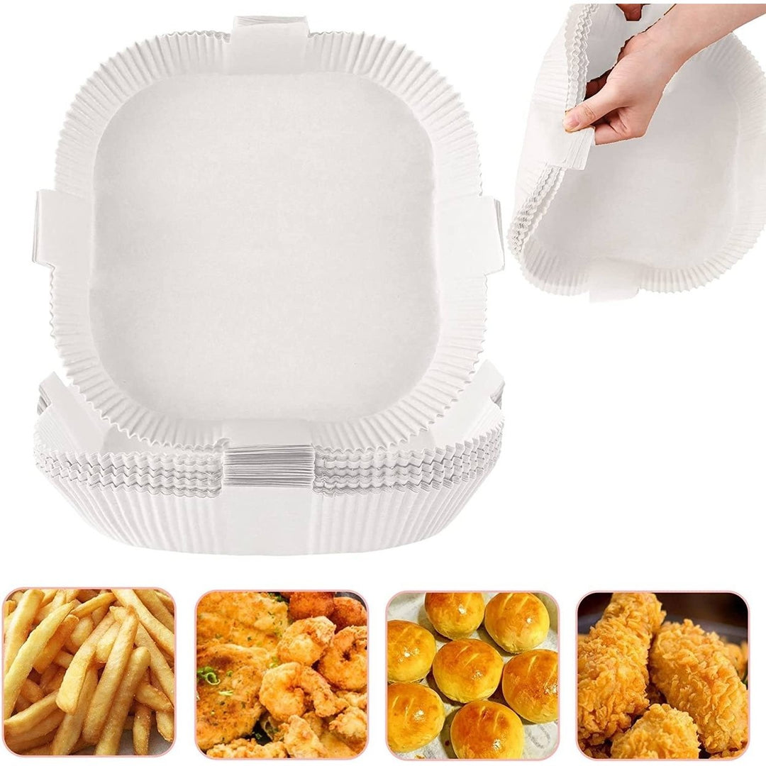 100-Pack: Air Fryer Disposable Paper Liners Image 2