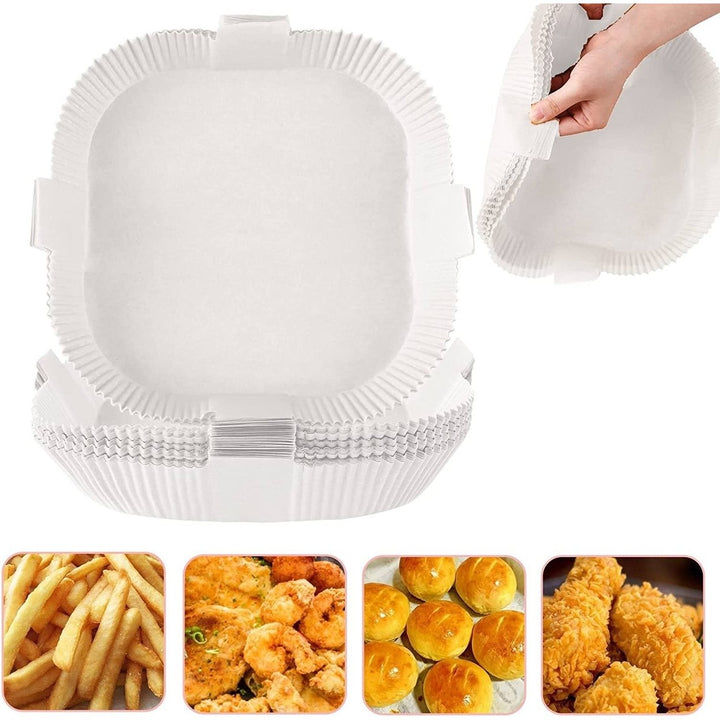 100-Pack: Air Fryer Disposable Paper Liners Image 1