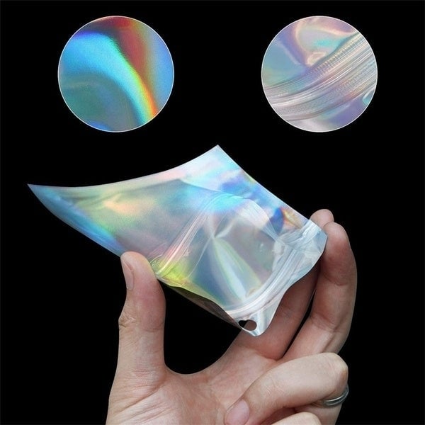 100-Pack: Resealable Holographic Foil Bags Image 6