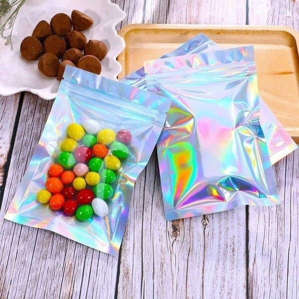 100-Pack: Resealable Holographic Foil Bags Image 7