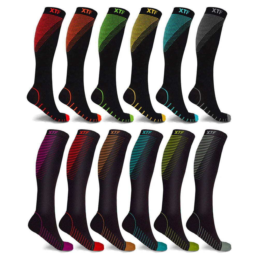 12-Pairs: Athletic Graduated Knee-High Compression Socks Image 2