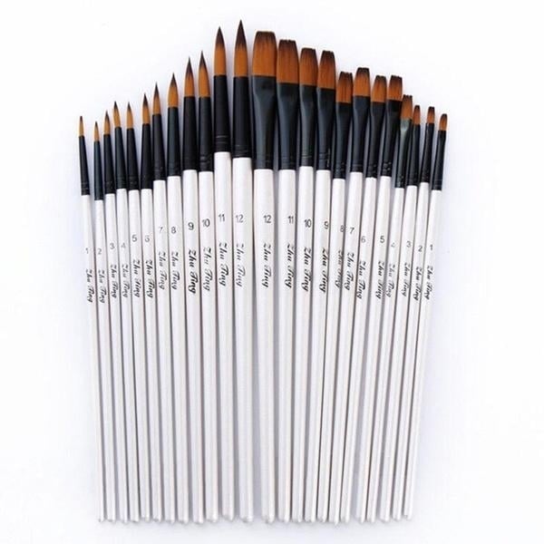 12-Piece Set: Artist Watercolor Painting Brushes Image 1