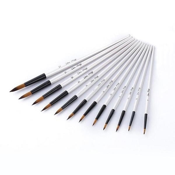 12-Piece Set: Artist Watercolor Painting Brushes Image 1