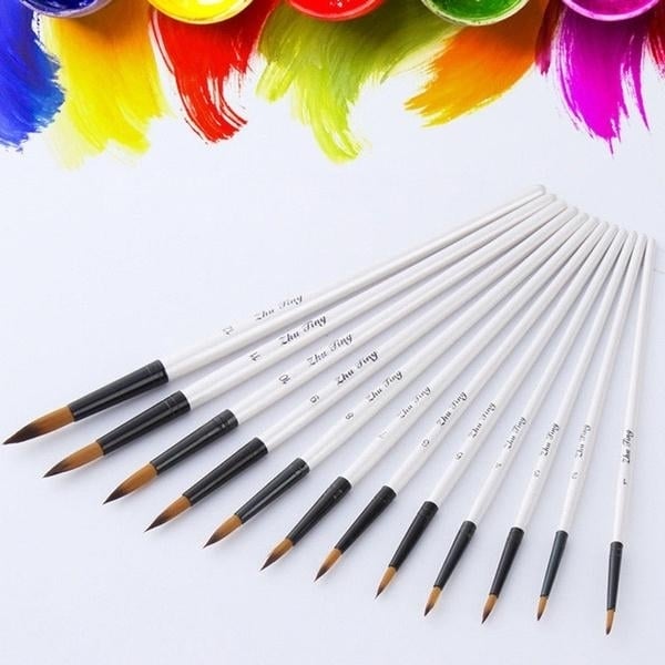 12-Piece Set: Artist Watercolor Painting Brushes Image 4