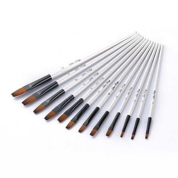 12-Piece Set: Artist Watercolor Painting Brushes Image 7