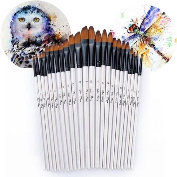 12-Piece Set: Artist Watercolor Painting Brushes Image 10