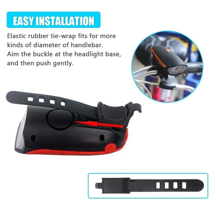 1200mAh Rechargeable Bike Headlight with Horn Image 9