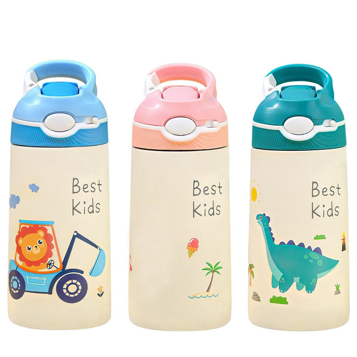 13.50oz. Insulated Stainless Steel Water Bottle Leak-proof with Straw Push Button Lock Switch Image 4