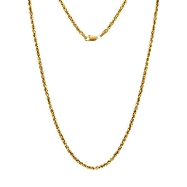 14-Karat Solid Gold Diamond-Cut Rope Chain - Assorted Sizes Image 2