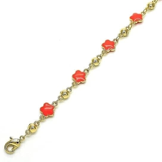 14k Gold Filled High Polish Finish Enamel Flower Bracelet Image 4