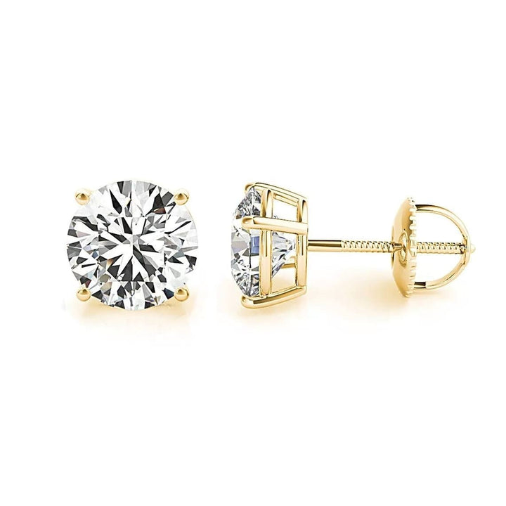 14K Gold Lab Grown Diamond Stud Earrings IGI Certified 0.50 Ct-4.00 Ct D/E VS Image 1