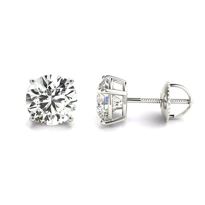 14K Gold Lab Grown Diamond Stud Earrings IGI Certified 0.50 Ct-4.00 Ct D/E VS Image 3