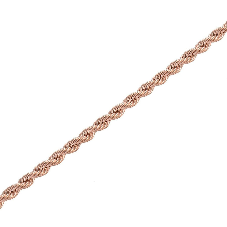 14k Rose Gold Over 925 Sterling Silver Diamond-Cut Rope Chain 2mm Image 1