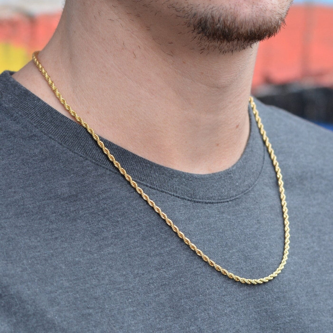 14k Solid Gold Rope Chain 2.5mm Image 3