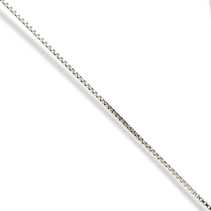 14K Solid White Gold Box Necklace Real Gold Chain Image 4