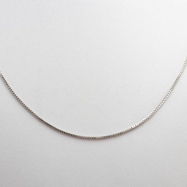 14K Solid White Gold Box Necklace Real Gold Chain Image 6