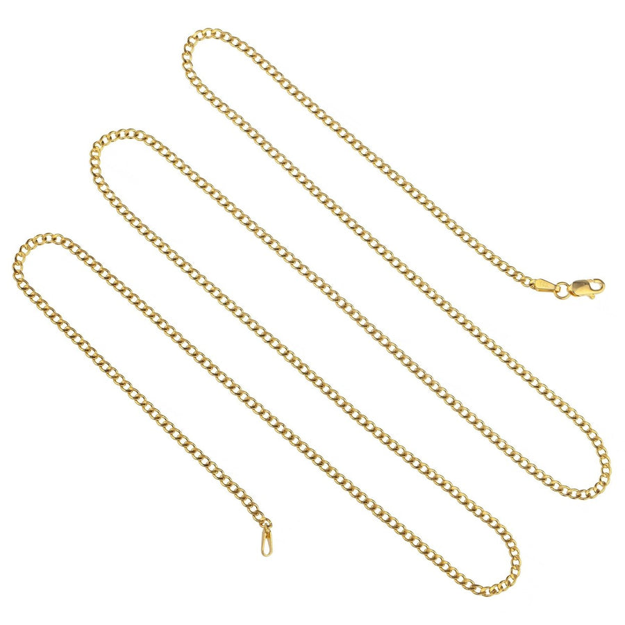 14K Solid Yellow Gold 2mm Cuban Necklace Chain Image 1