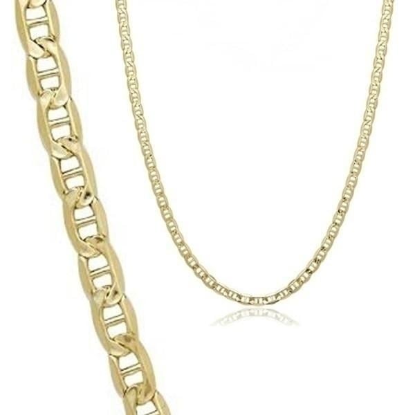 14K Solid Yellow Gold Marina Chain Image 2