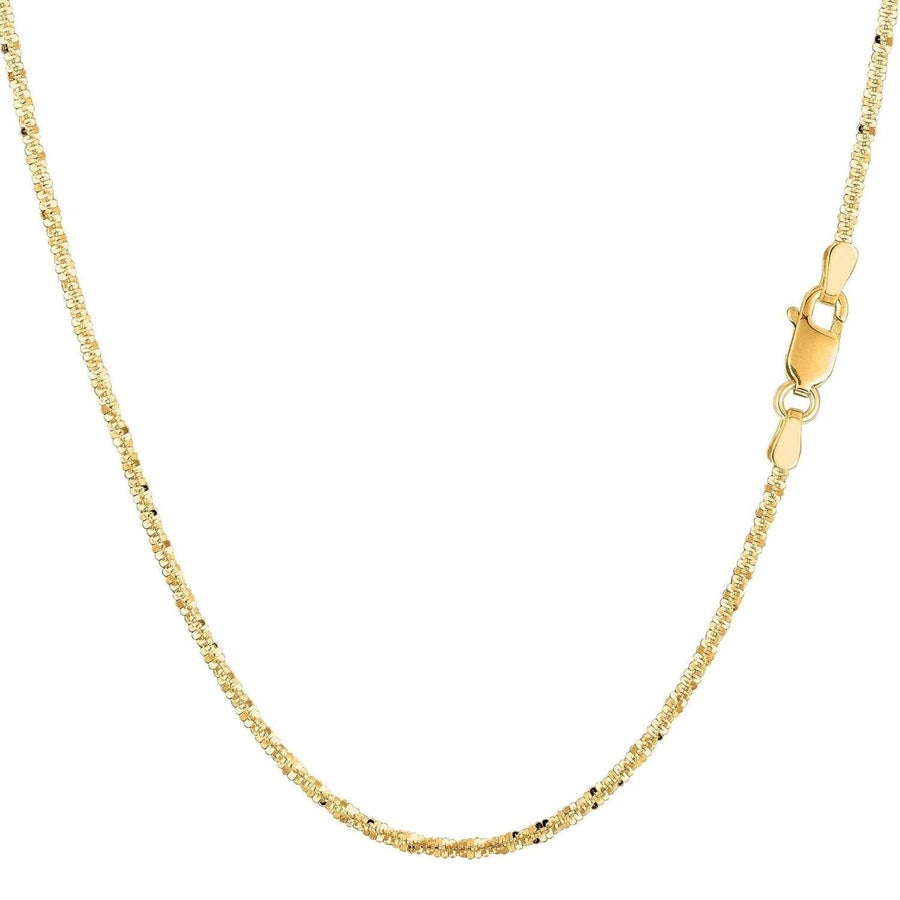 14K Yellow Gold 1.5mm Solid Margarita Sparkle Twisted Rock Chain Image 1